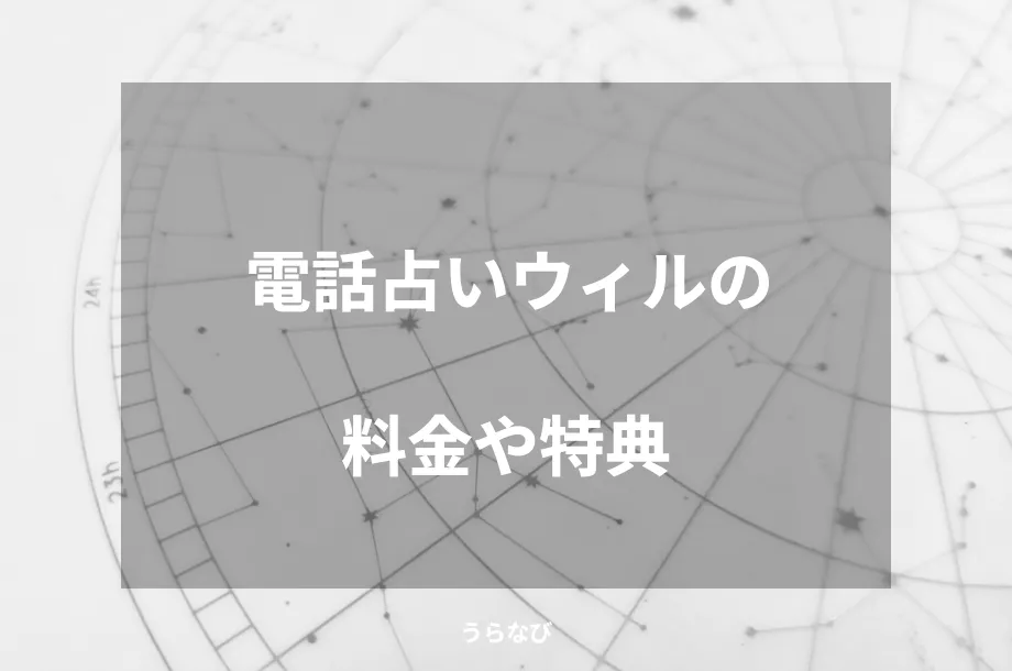 電話占いウィルの料金や特典